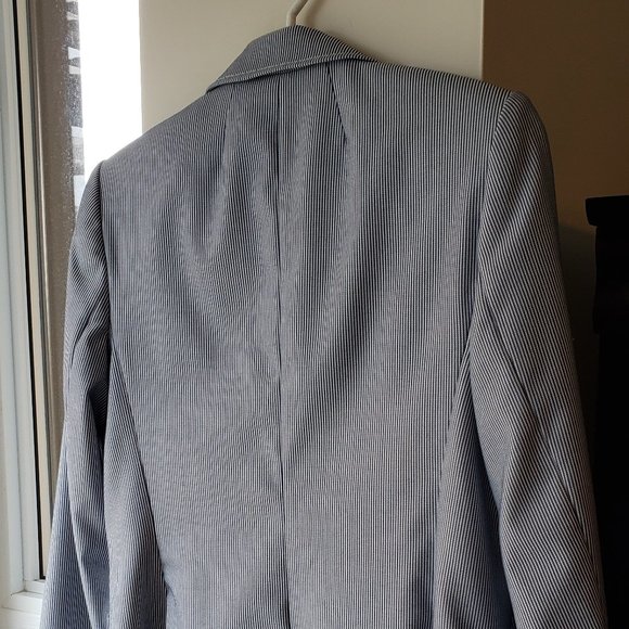 Tommy Hilfiger Navy and White Pinstripe Two-Button Blazer, 4 - Picture 6 of 16